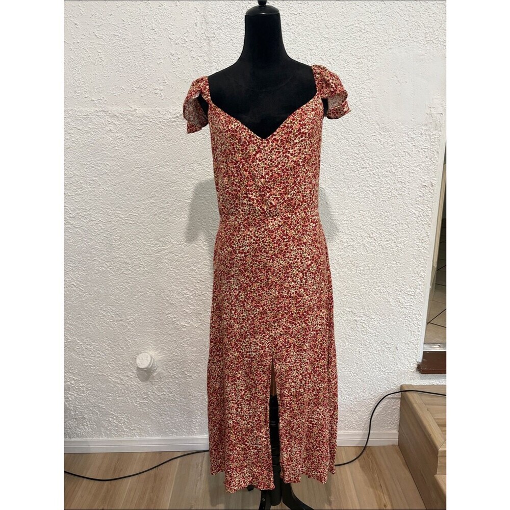 Reformation Rust Floral Midi Dress - Picture 2 of 12